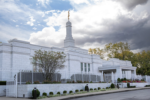 Washington D.C. Temple belonging to The Church of Jesus Christ of Latter-day Saints in Maryland, USA.