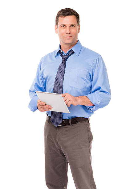 istock Casual Businessman with Digital Tablet Computer Isolated on White Background 172431665