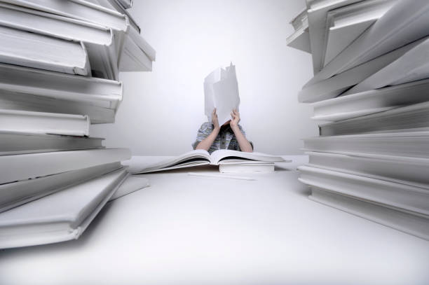istock Young boy giving up on his homework 172431959
