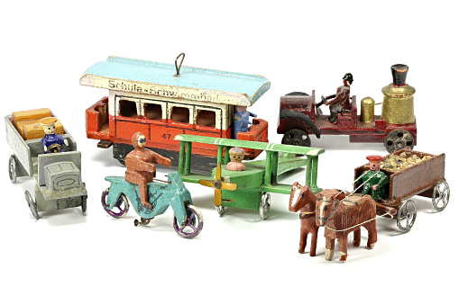 wooden toys, pre-war made in the famous village of Seiffen, Ore Mountains, Germany