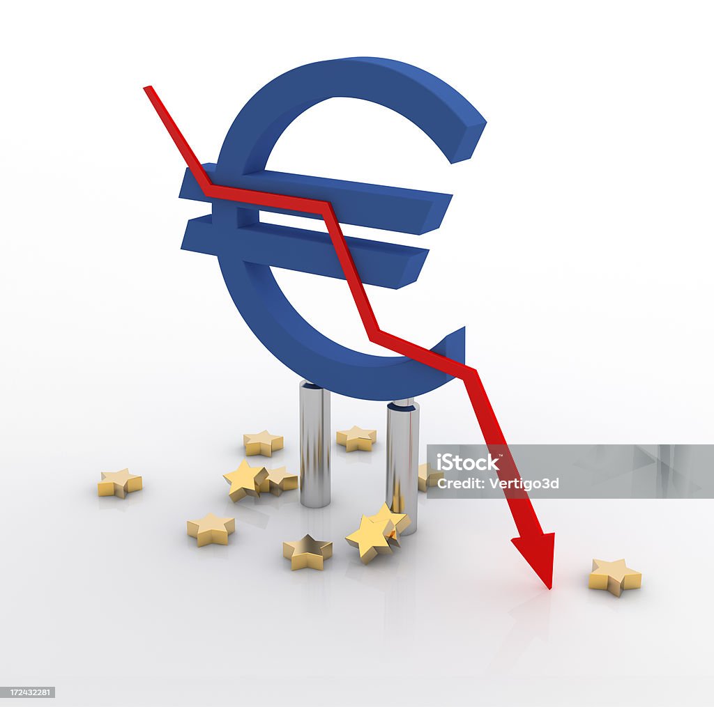 Zona Euro-segnale inglese - Foto stock royalty-free di A forma di stella
