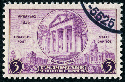 Cancelled Stamp From The United States Commemorating The Centennial Of The State In 1936.
