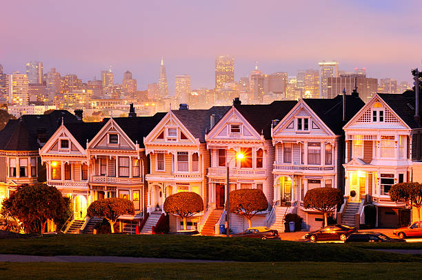 istock Night landscape with Painted Ladies, Alamo Square, San Francisco 172432632