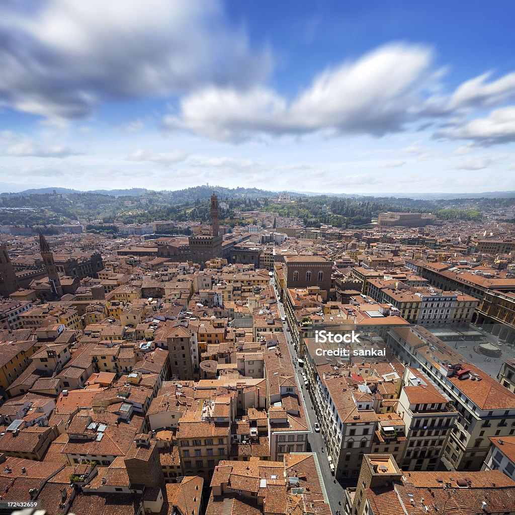 Luftbild von Florenz, Piazza della Republica - Lizenzfrei Alt Stock-Foto