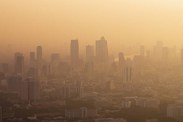 Hazy morning atmosphere in Bangkok