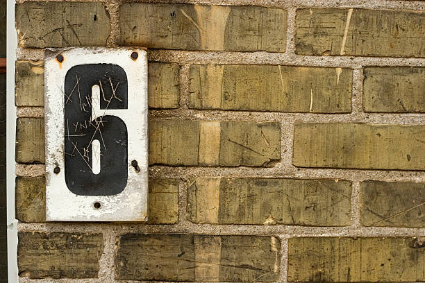 House numbers in different styles and colors (concept for real estate)