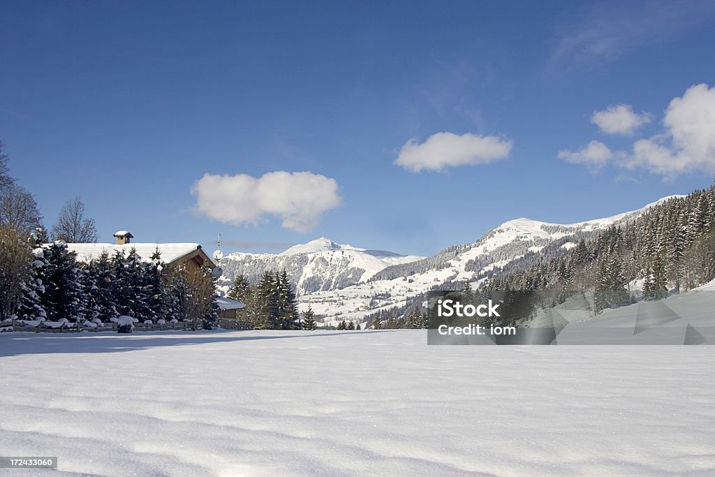 unspoiled snow environment fresh snow in the mountains so it developed to an unspoiled environment House Stock Photo