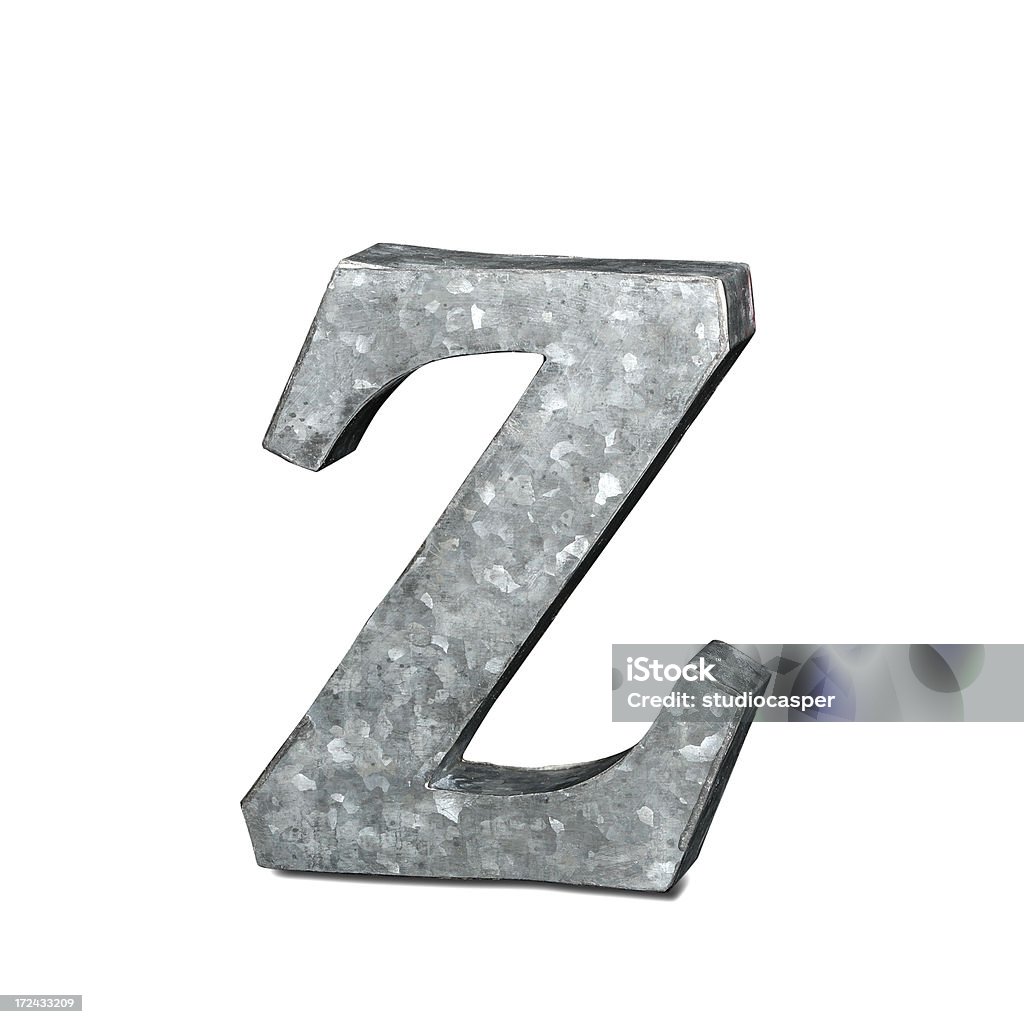 letter Z Metal letter with clipping path Alphabet Stock Photo