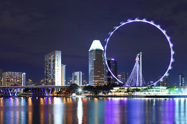 Singapur Stadt bei Nacht – Foto