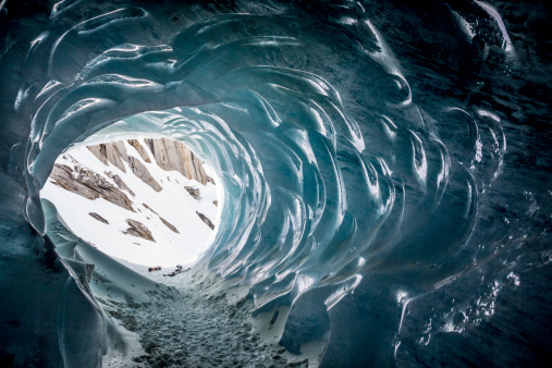 Ice cave in the Mer de Glace glacier