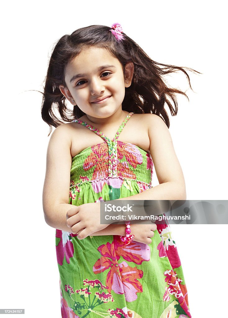 Cheerful Little Indian Girl Isolated On White Stock Photo - Download Image  Now - 4-5 Years, Arms Crossed, Asia - iStock