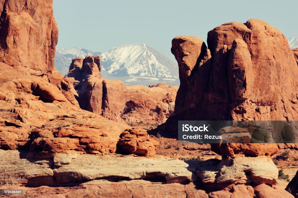 Tageslicht Landschaft im Arches National Park - Lizenzfrei Abenddämmerung Stock-Foto