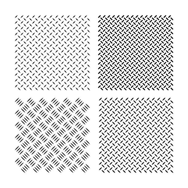 diamond plate pattern ocelová běhounová deska bezešvý hliníkový podlahový tisk - industriální styl stock ilustrace