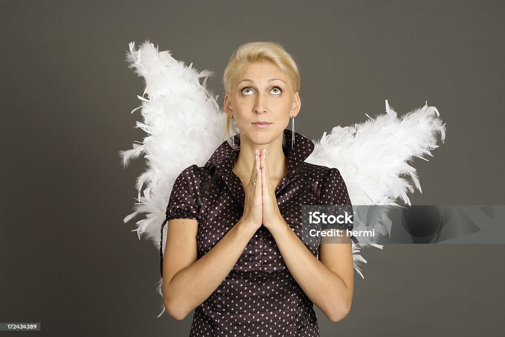 Hermosa Chica con alas de ángel - Foto de stock de Humor libre de derechos