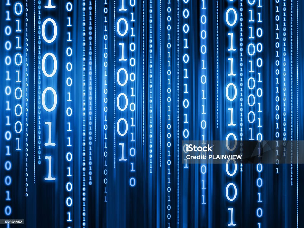 Binary code Blue binary code abstract background. Abstract Stock Photo