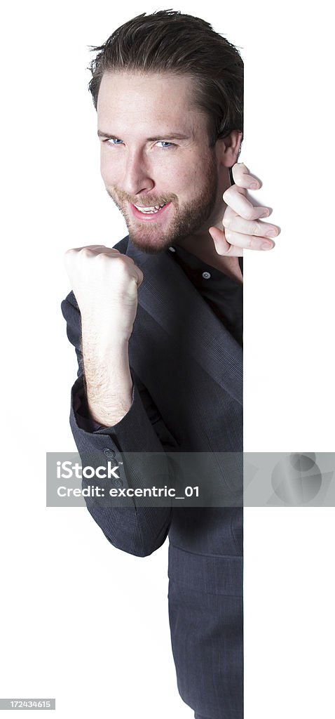 Negócios homem vestindo cinza Terno em um fundo branco - Royalty-free 30-39 Anos Foto de stock