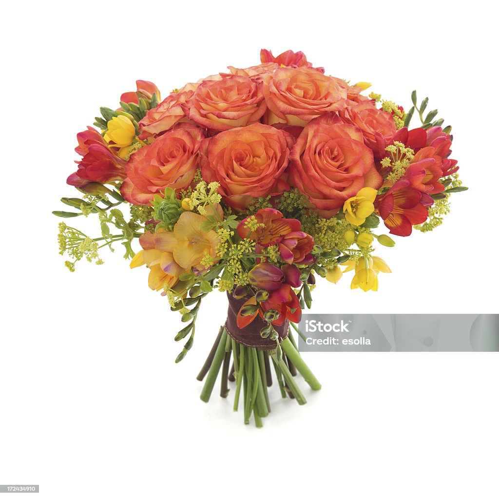 Arancio bouquet da sposa - Foto stock royalty-free di Arancione