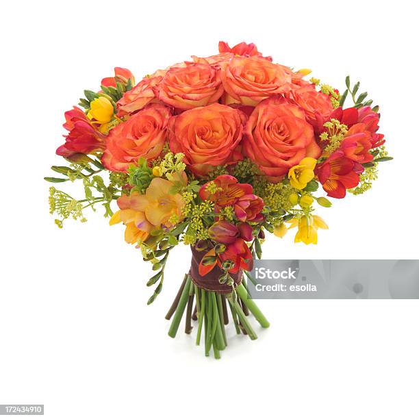 Arancio Bouquet Da Sposa - Fotografie stock e altre immagini di Arancione - Arancione, Bouquet, Fotografia - Immagine