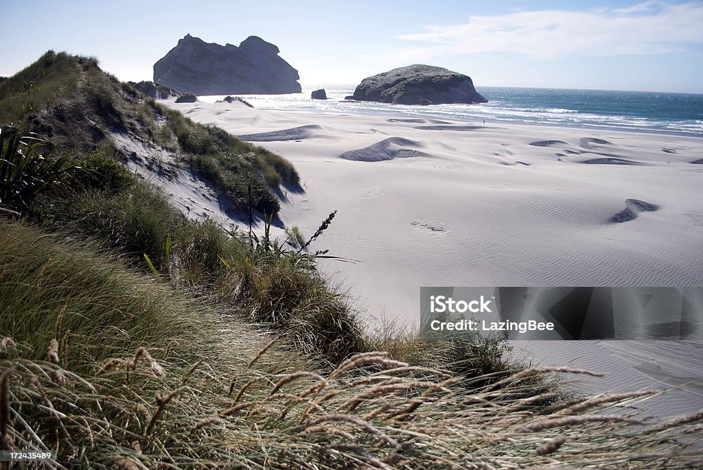 모래 언덕, Wharariki 플라주, Golden Bay, New Zealand - 로열티 프리 0명 스톡 사진