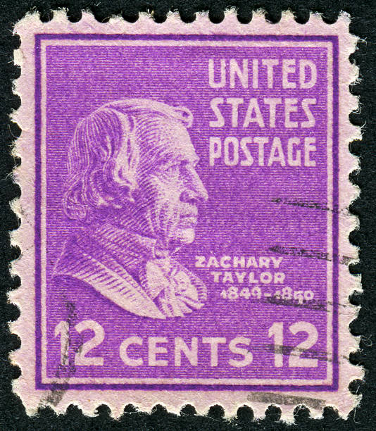 zachary taylor stamp - president postage stamp profile usa foto e immagini stock