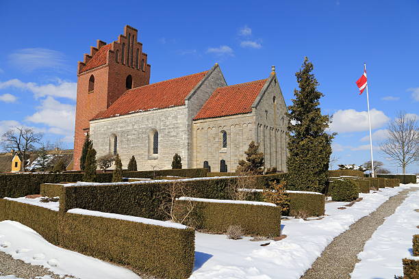 Kildebroende Landsby Kirke parish church stock photo
