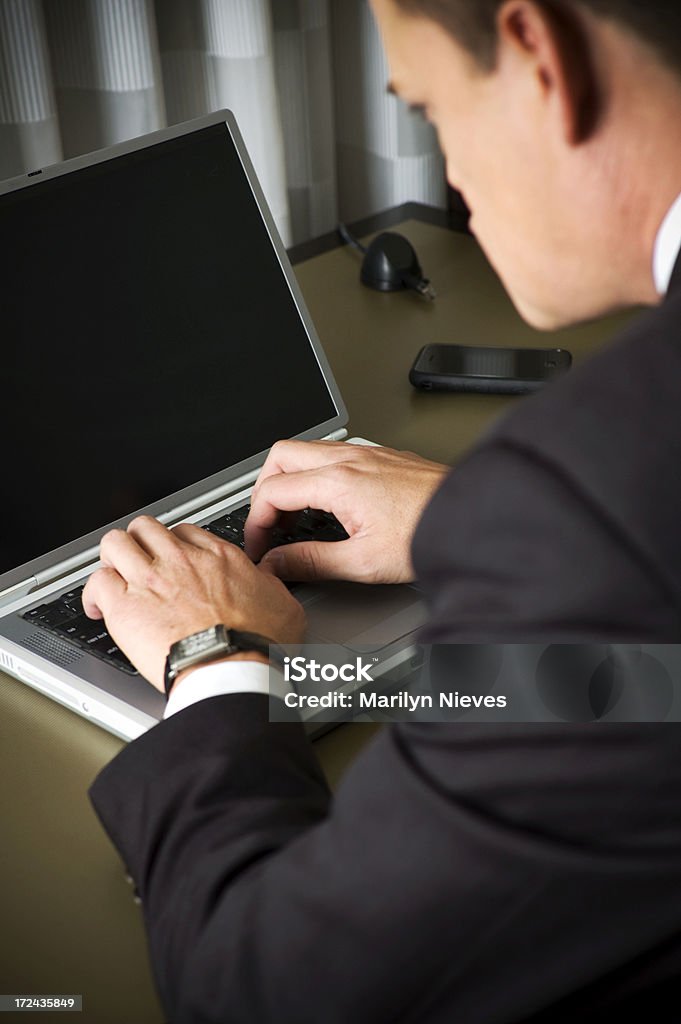 Travaillant sur l'ordinateur portable - Photo de Adulte libre de droits