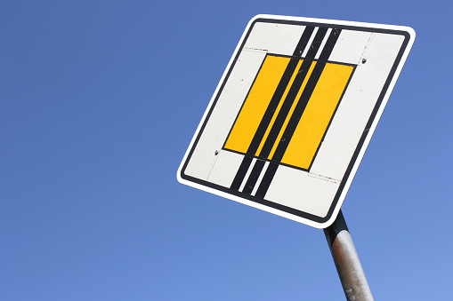 German road sign: end of priority road