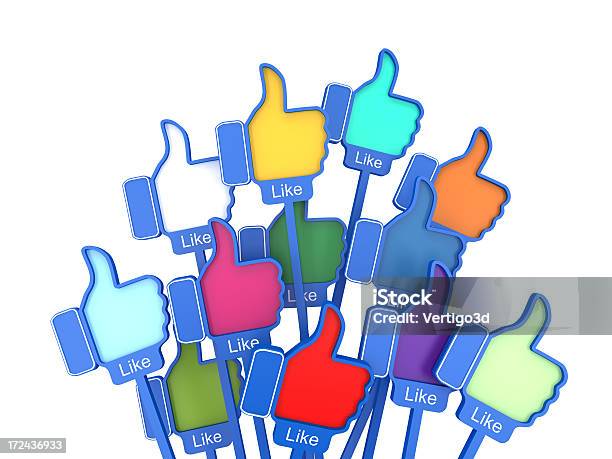 Concetto Di Social Media - Fotografie stock e altre immagini di Amicizia - Amicizia, Bianco, Blu
