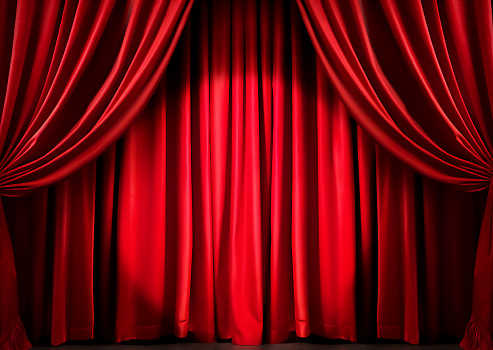 3d rendering of red curtain background.