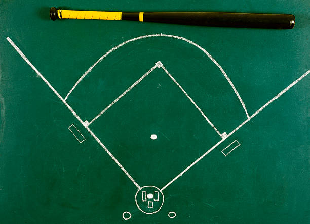 다이아몬드, 야구 방망이 - strategy baseball blackboard youth league 뉴스 사진 이미지