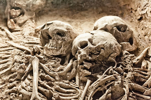 3D illustration of dead zombie horde from above