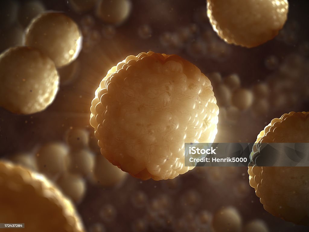 Células sob Microscópio - Royalty-free Amarelo Foto de stock