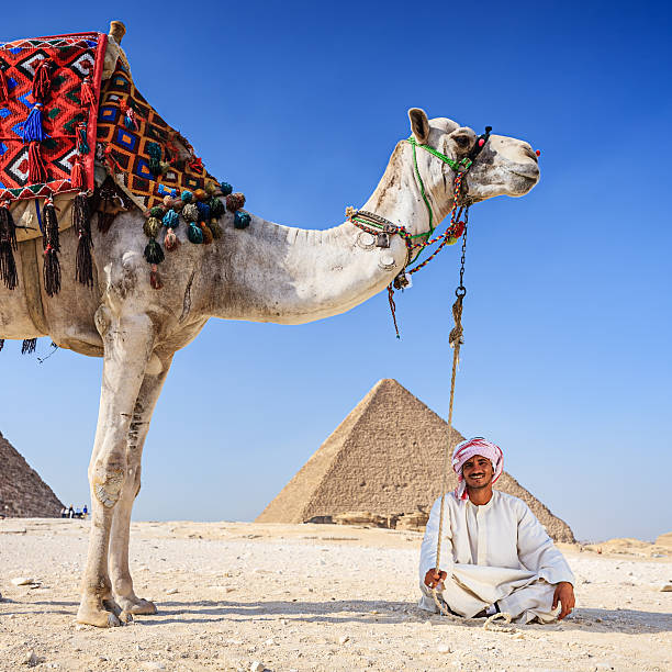 bédouin et les pyramides - africa archaeology architecture bedouin photos et images de collection