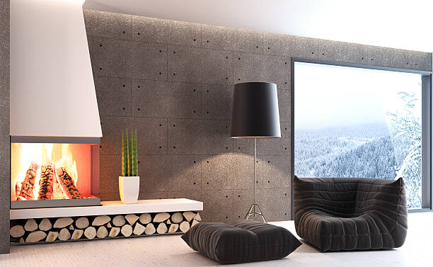 istock Fireplace Living Room Winter scene 172437931