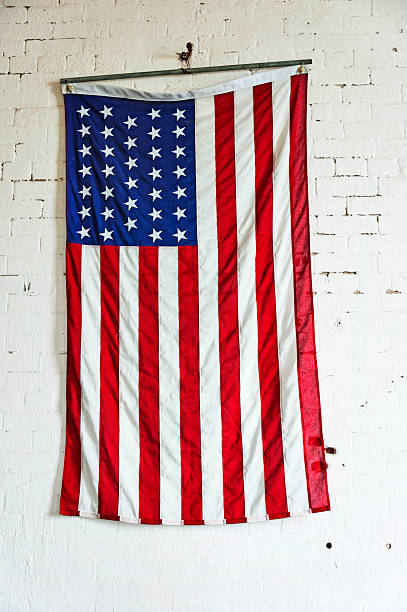 Abraham Lincoln  American Flag stock photo