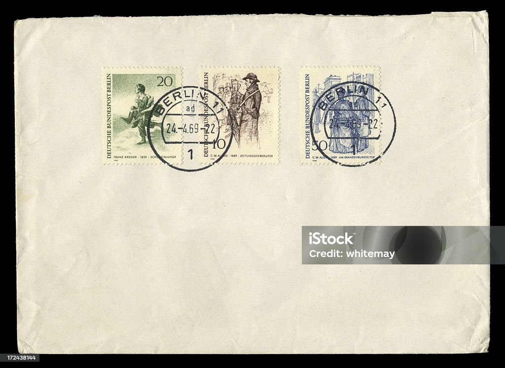 Envelope de Berlim Ocidental, 1969 - Foto de stock de 1960-1969 royalty-free