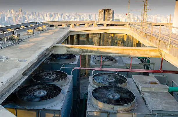 Photo of Sets of cooling towers in conditioning systems