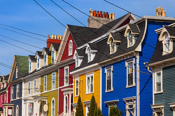 St John's, Newfoundland, Canada "Typical colorful houses in St John's, Newfoundland, Canada.See more images of Newfoundland:" newfoundland island photos stock pictures, royalty-free photos & images