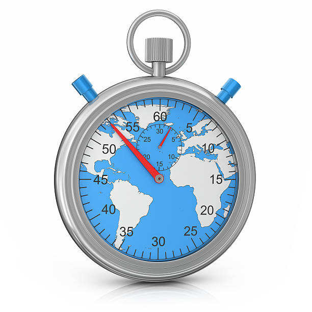istock Stopwatch with a Map of the World 172438640