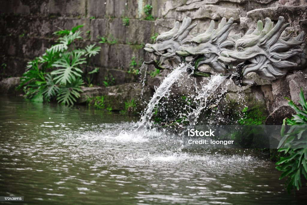 El dragón chino's head pulverización de agua. - Foto de stock de Agua libre de derechos