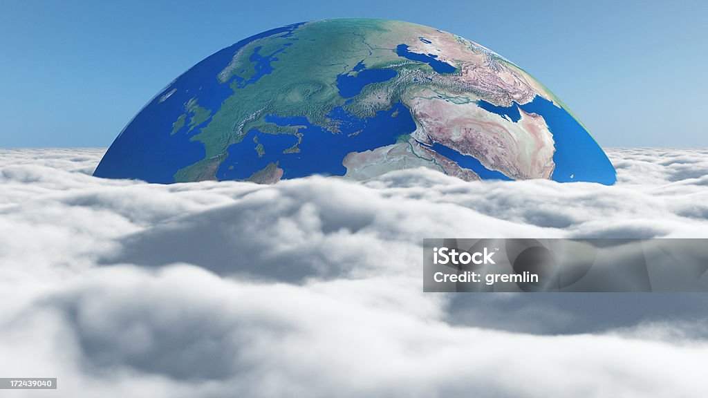 Pianeta Terra con Panorama di nuvole atmosfera - Foto stock royalty-free di Ambiente