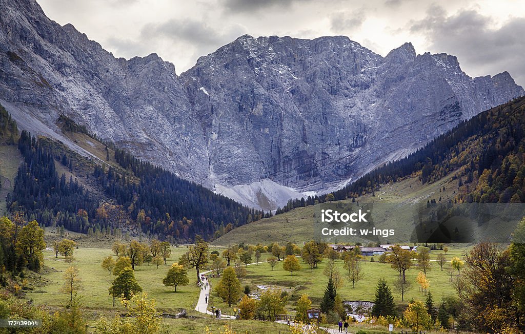 Maple soil Karwendel Mountains "Ahornboden im Karwendel Gebirge; Tirol; Maple Valley at the alps; austria, HDR" Maple Tree Stock Photo