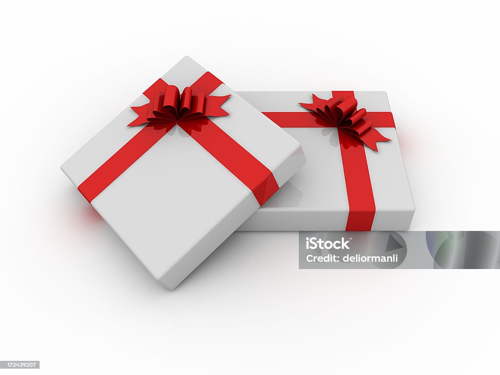 Caja de regalo (con trazado de recorte - Foto de stock de Blanco - Color libre de derechos