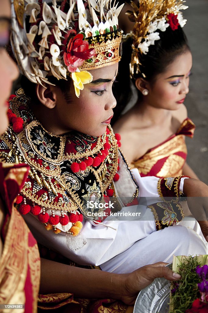 Balinese Dancers Young male Balinese dancer in full make-up and costume Adult Stock Photo