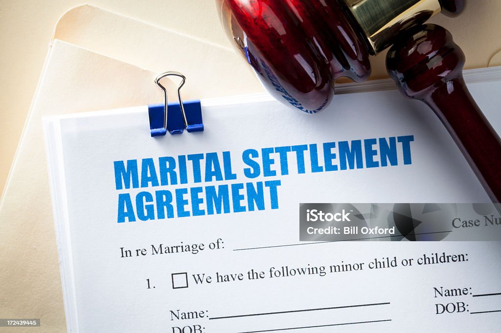 Divorce Document for marital settlement agreement. Divorce concept Agreement Stock Photo