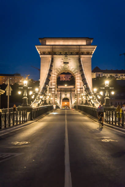 Chain Bridge, a suspension bridge that spans the River Danube between Buda and Pest, Budapest, Hungary