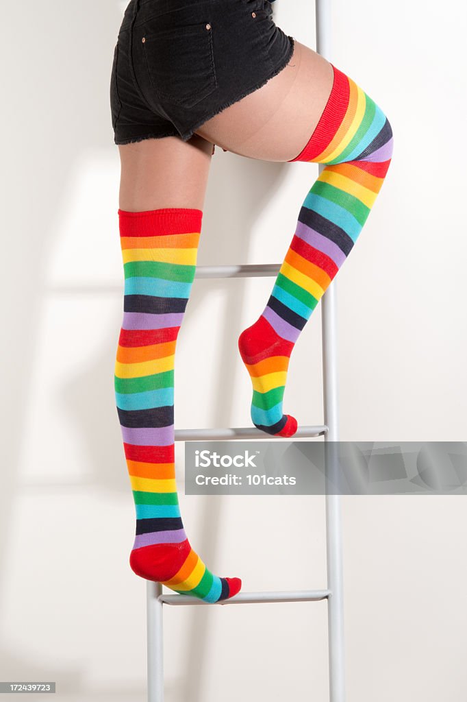 Красочные носки - Стоковые фото Вертикальный роялти-фри