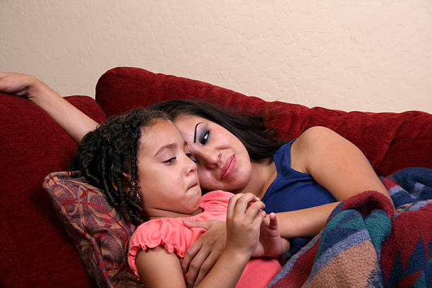 Comforting her Daughter stock photo