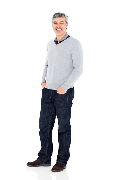 istock Confident mature man standing on white background 172439972