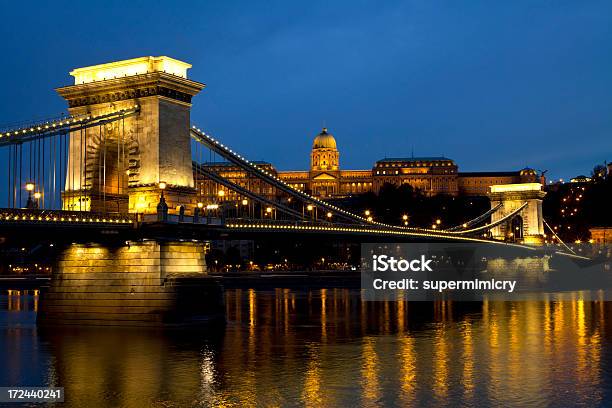 Budapeste Ponte Das Correntes - Fotografias de stock e mais imagens de Anoitecer - Anoitecer, Ao Ar Livre, Arquitetura